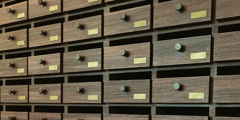 an image of endless rows of files